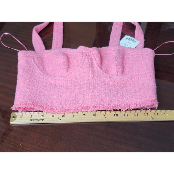 Zara Textured Bustier Top Pink Sweetheart Neckline Women's‎ Size Medium NWT - Picture 7 of 15